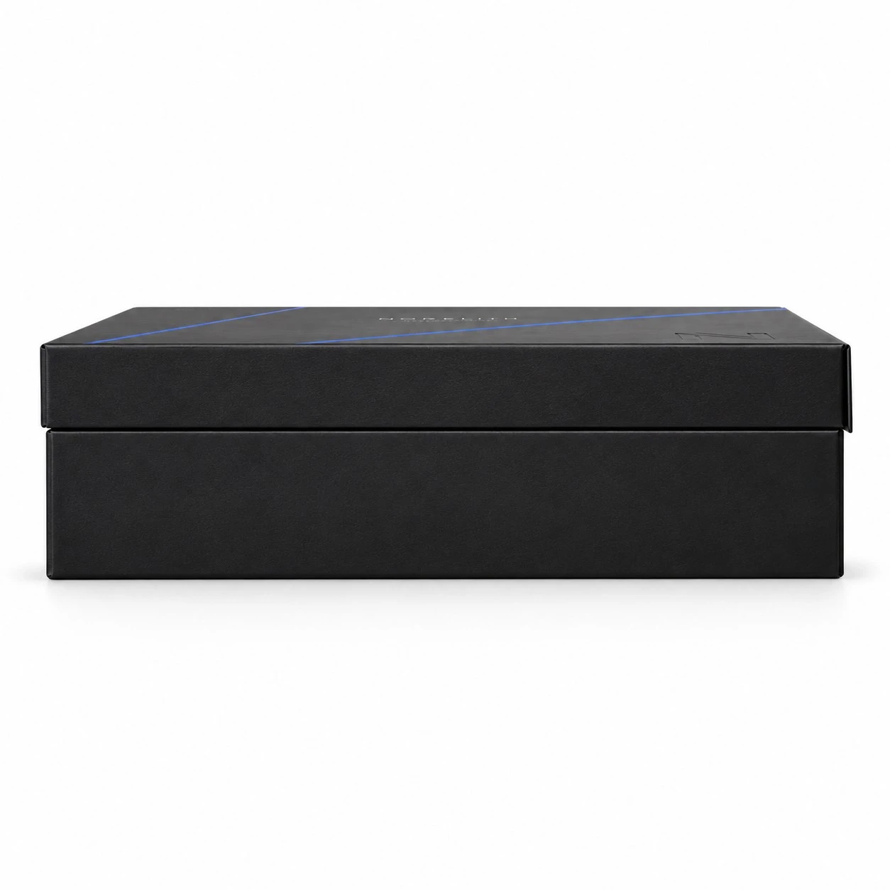 black cardboard boxes side profile.webp