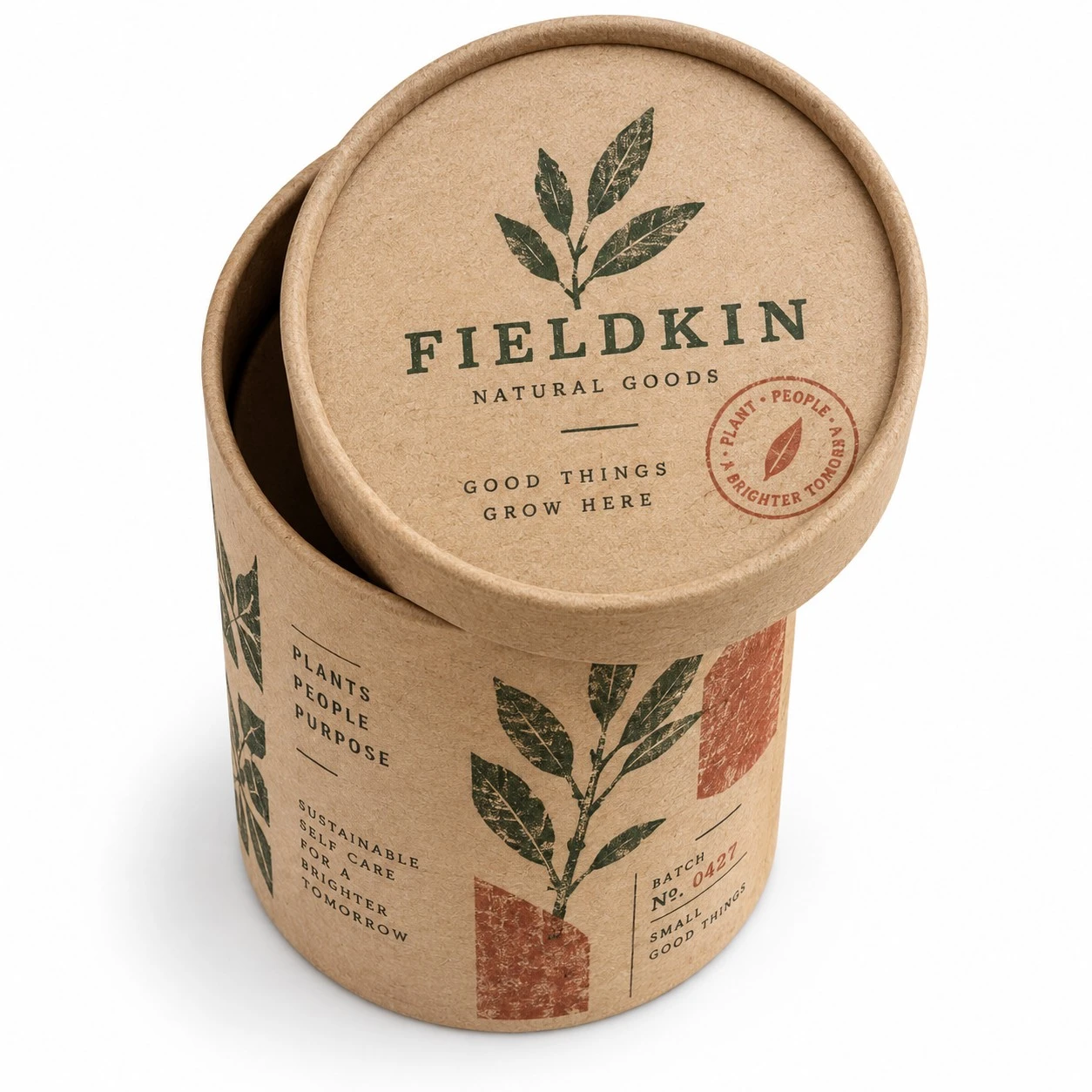 cardboard cylinder packaging fieldkin kraft top view.webp