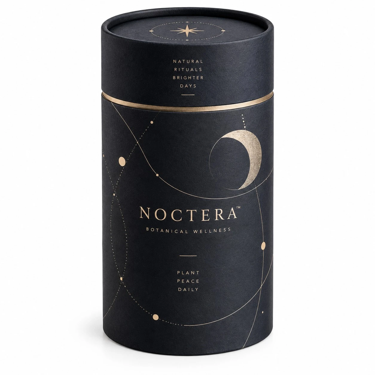 cardboard cylinder packaging noctera black gold.webp