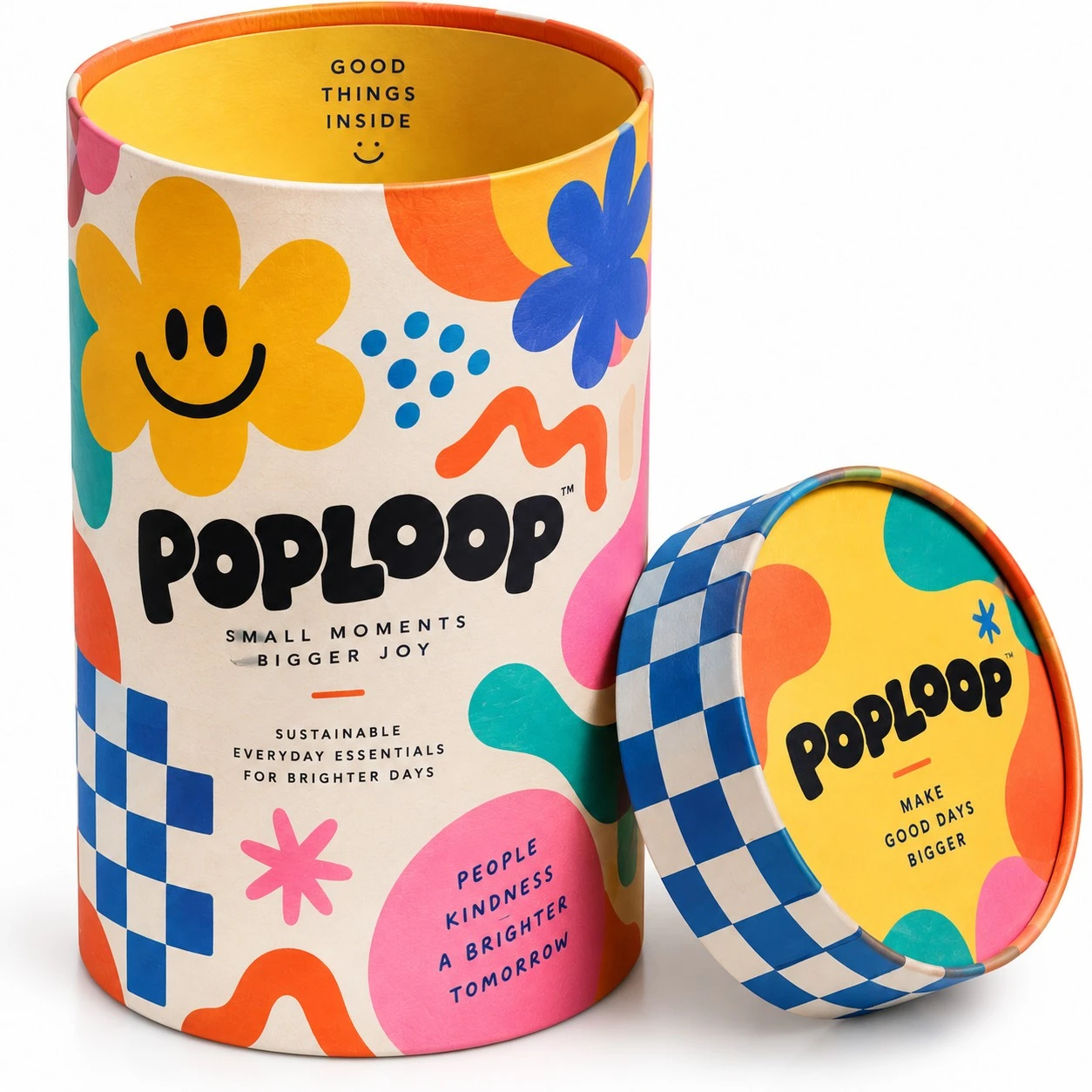 cardboard cylinder packaging poploop open unboxing.webp