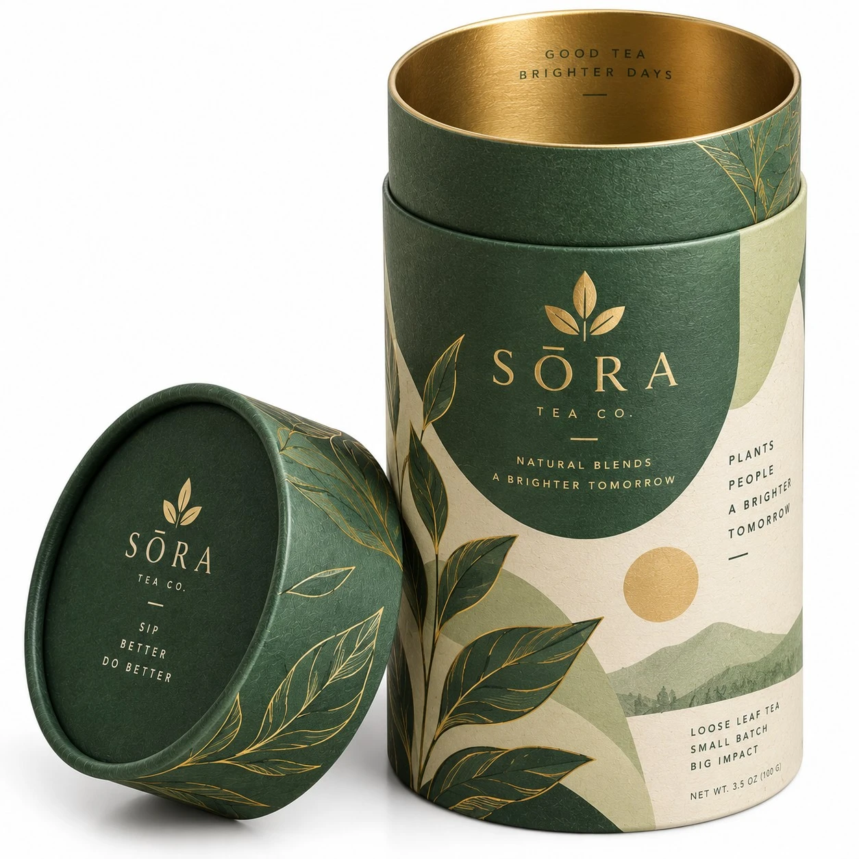 cardboard cylinder packaging sora tea open tube.webp