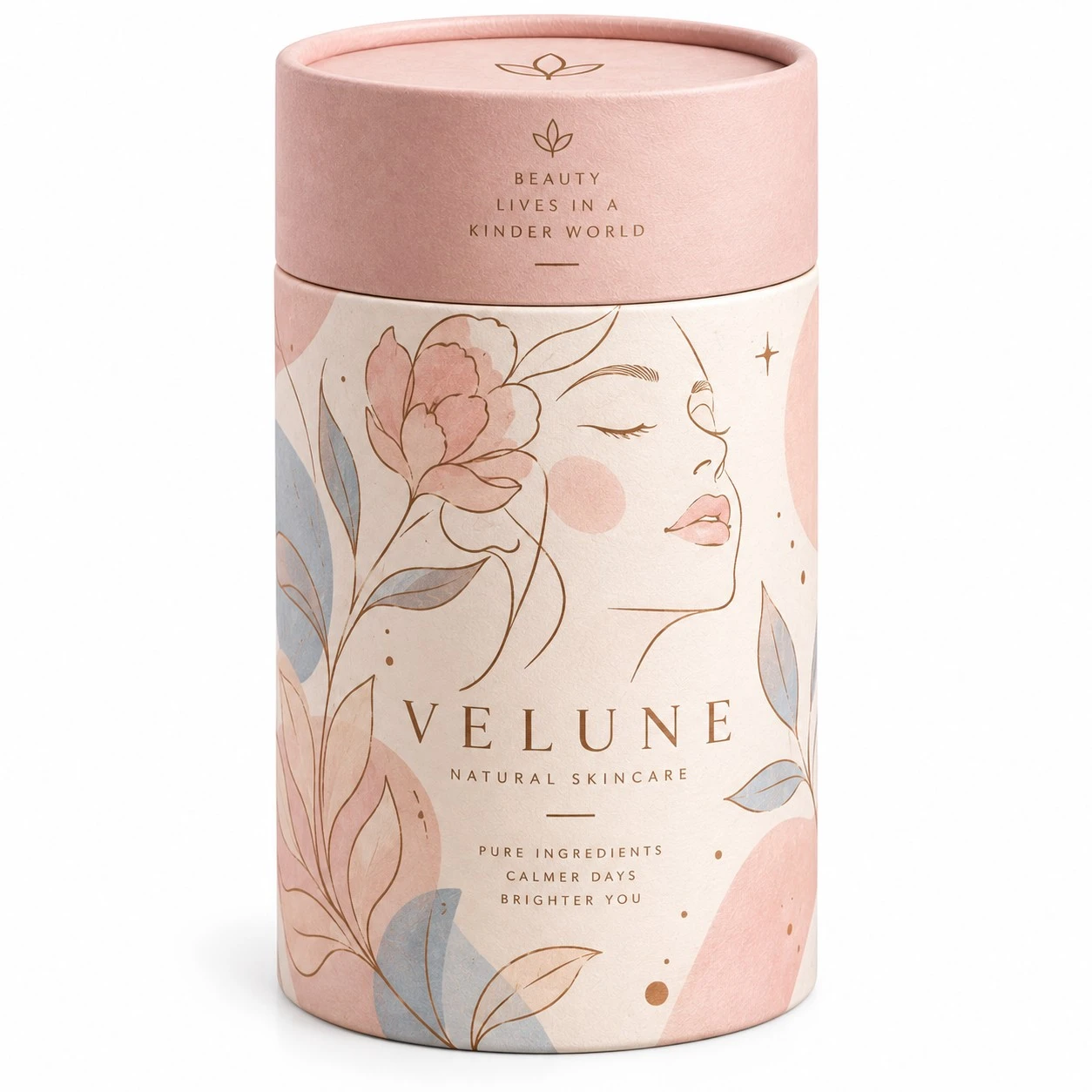 cardboard cylinder packaging velune pastel beauty.webp