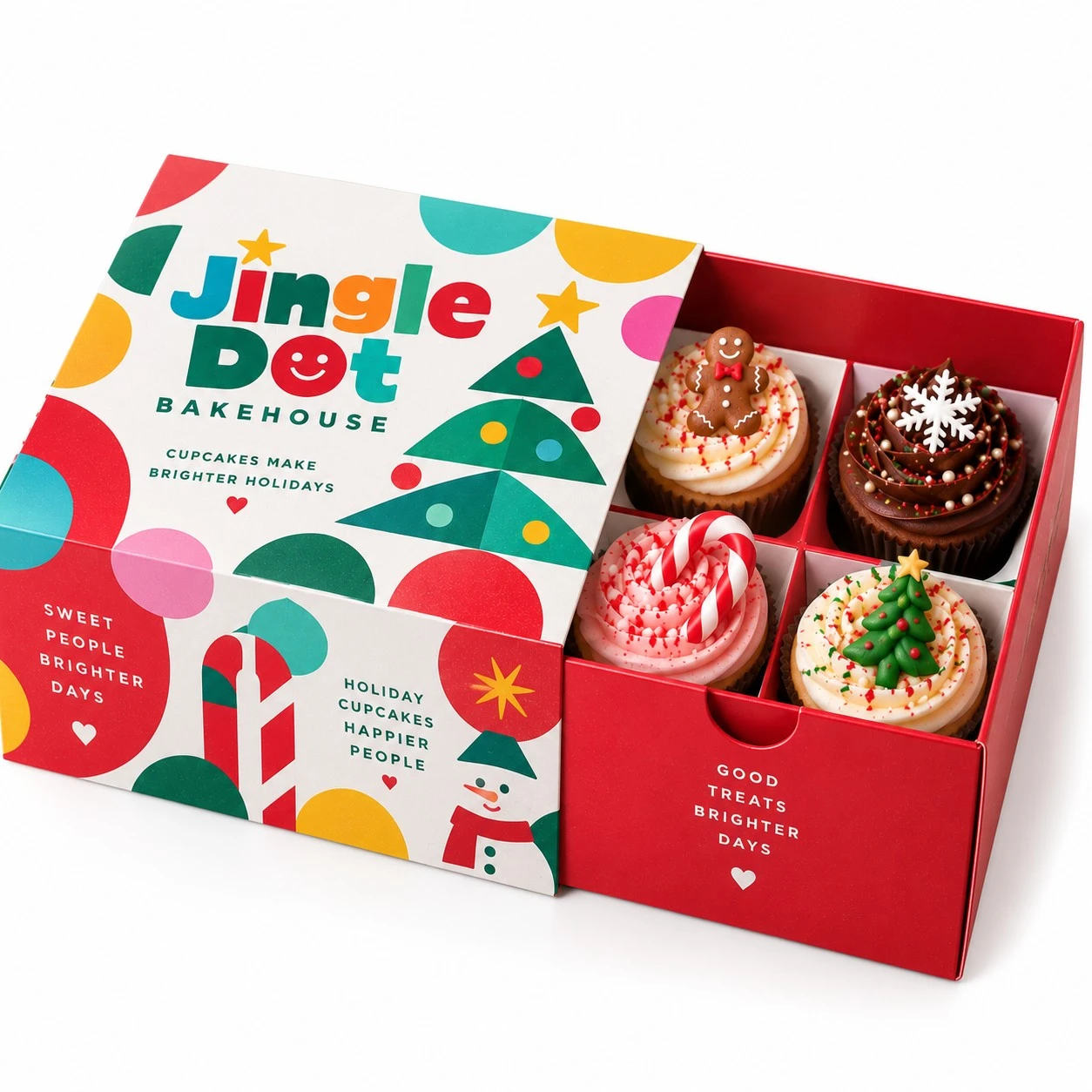 christmas cupcake boxes colorful drawer sleeve
