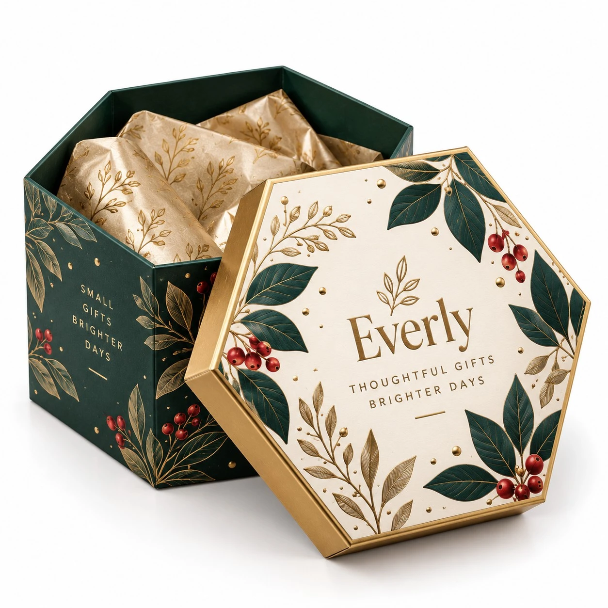 christmas favor boxes everly hexagonal lid.webp