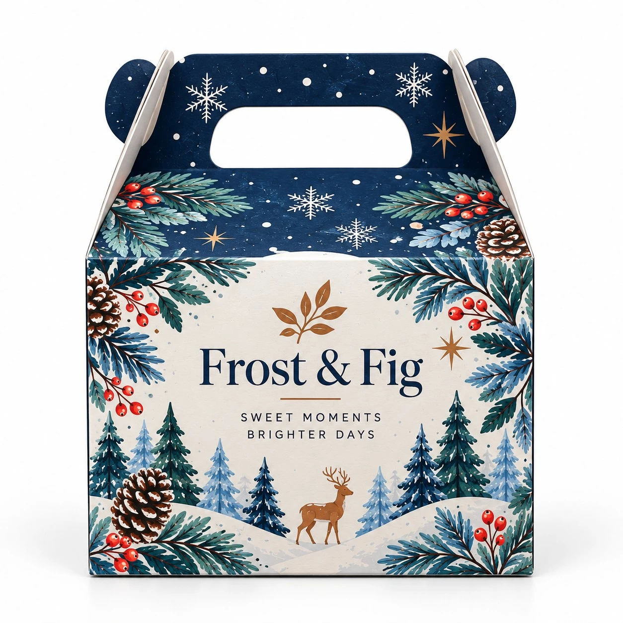 christmas favor boxes front view winter design