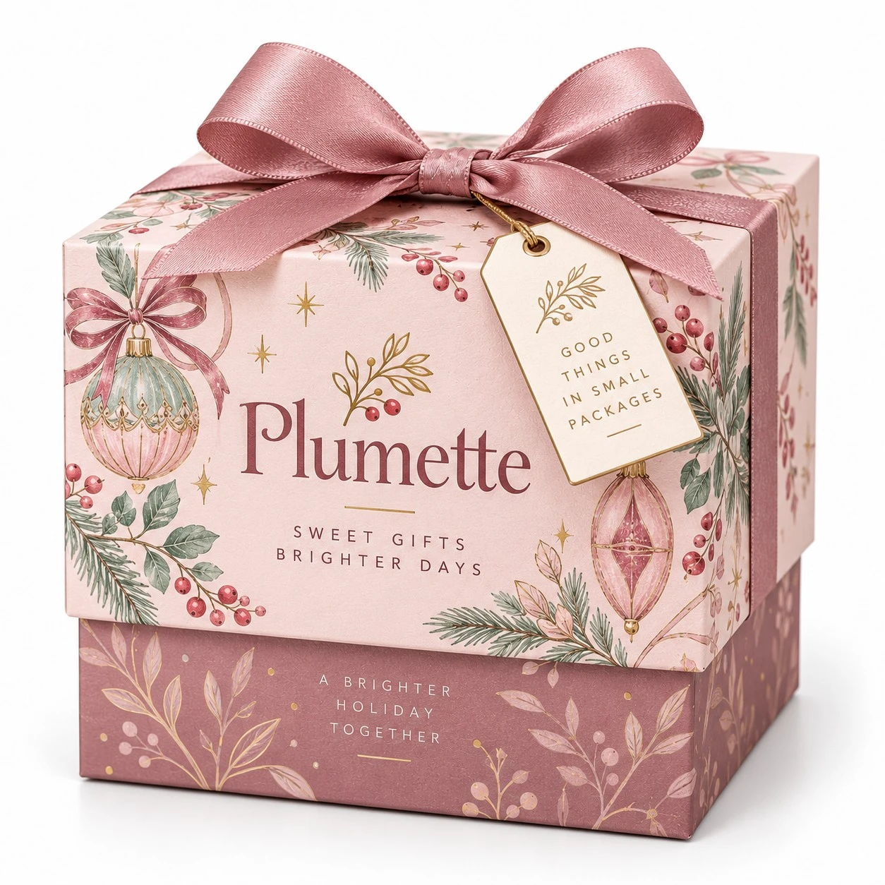 christmas favor boxes plumette ribbon lid