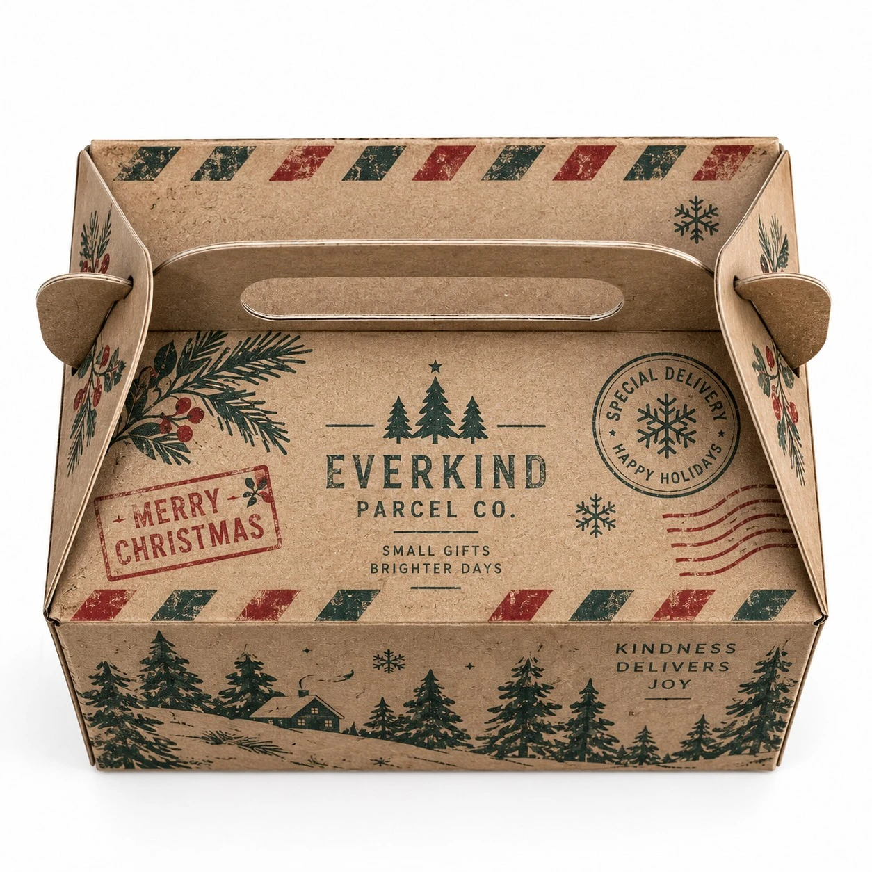 christmas gable boxes everkind kraft postal design