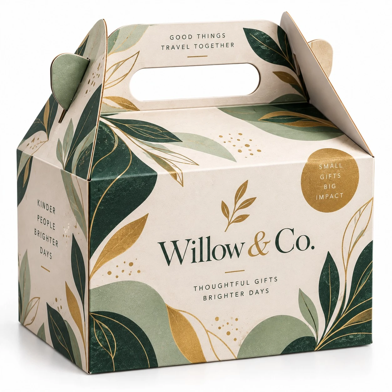 christmas gable boxes willow botanical gold design