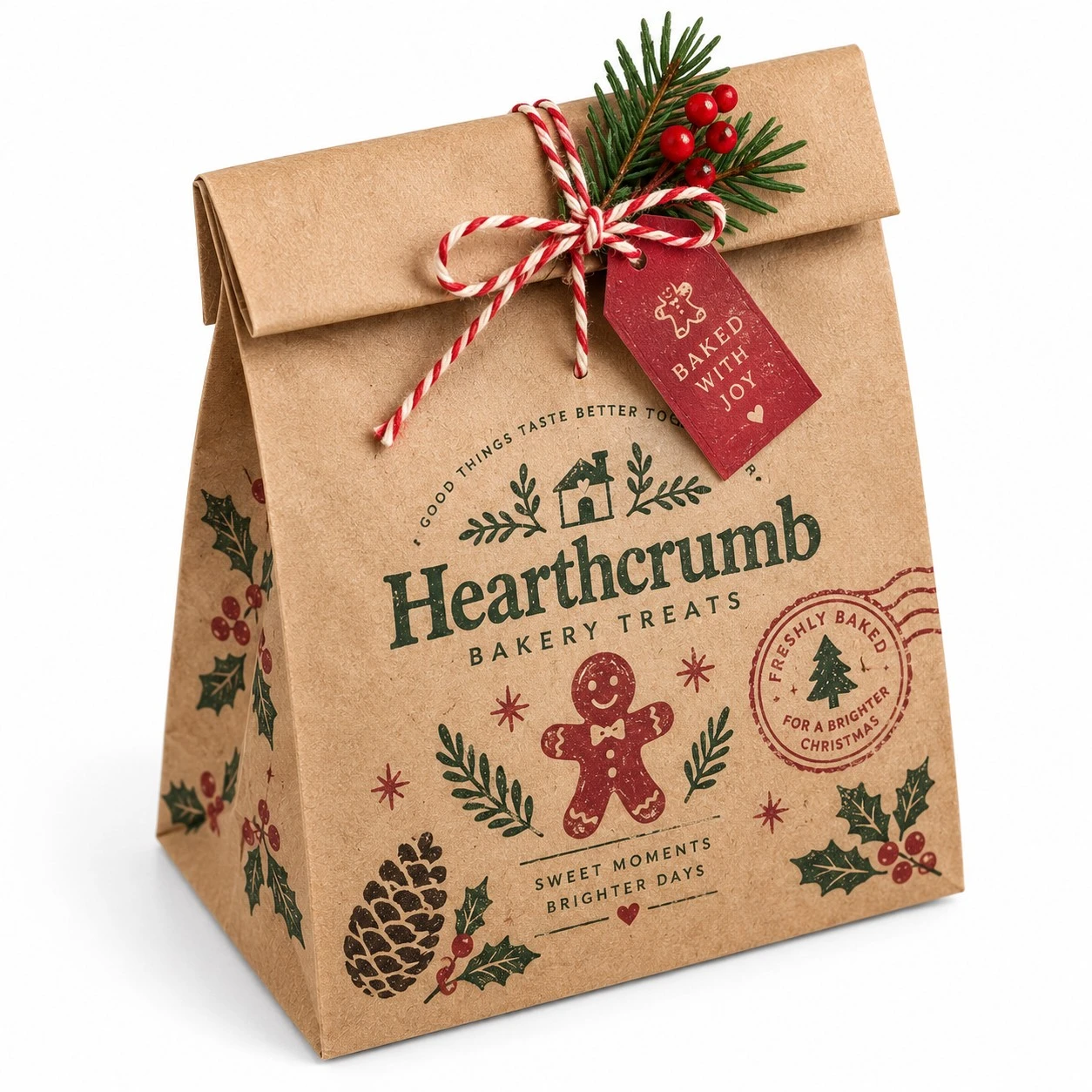 christmas mini treat bags kraft bakery pouch