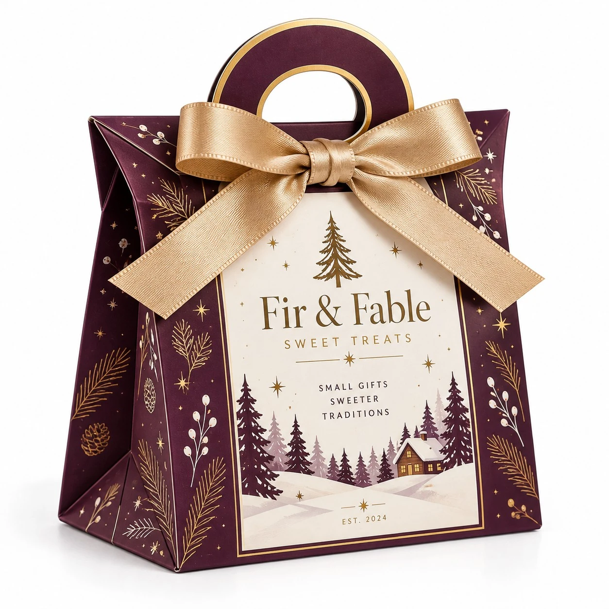 christmas mini treat bags plum luxury gift bag