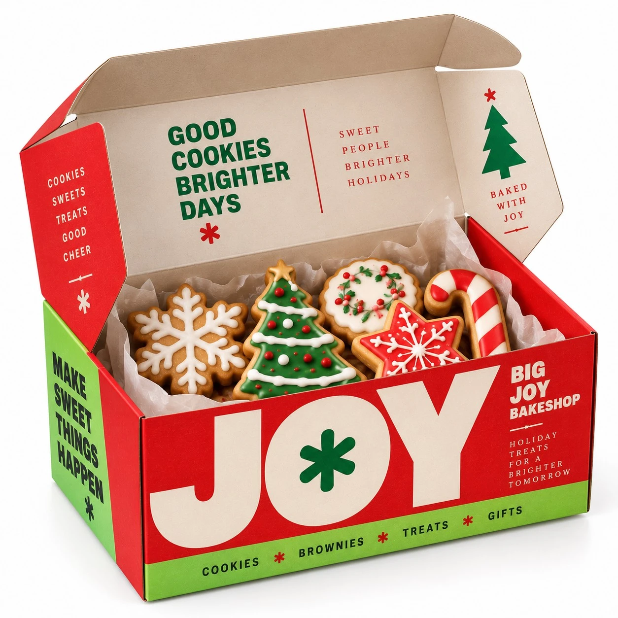christmas treat boxes bold open cookie box
