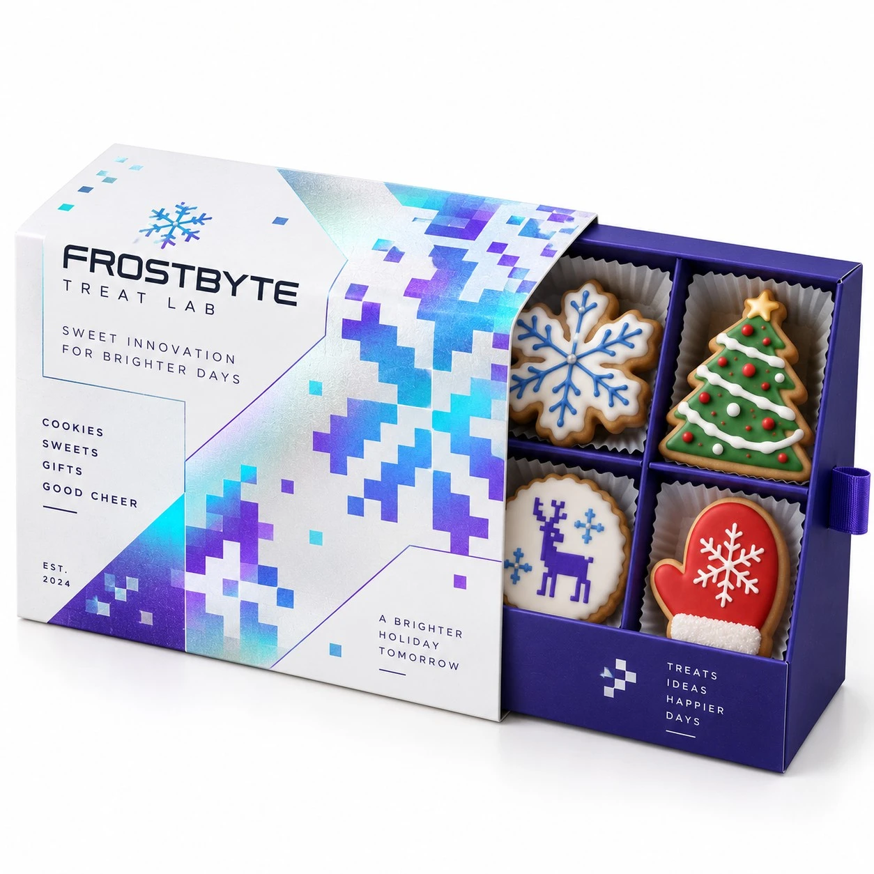 christmas treat boxes geometric drawer tray
