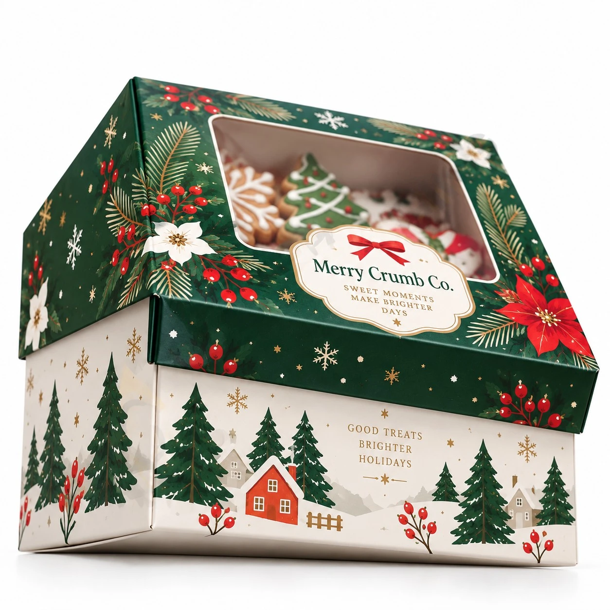 christmas treat boxes low angle view