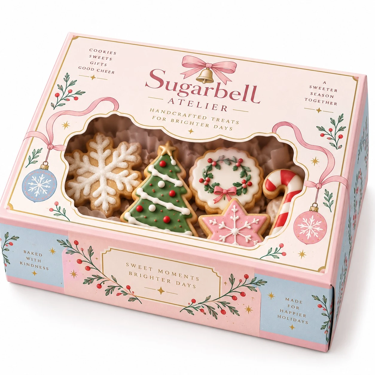 christmas treat boxes pastel scalloped window