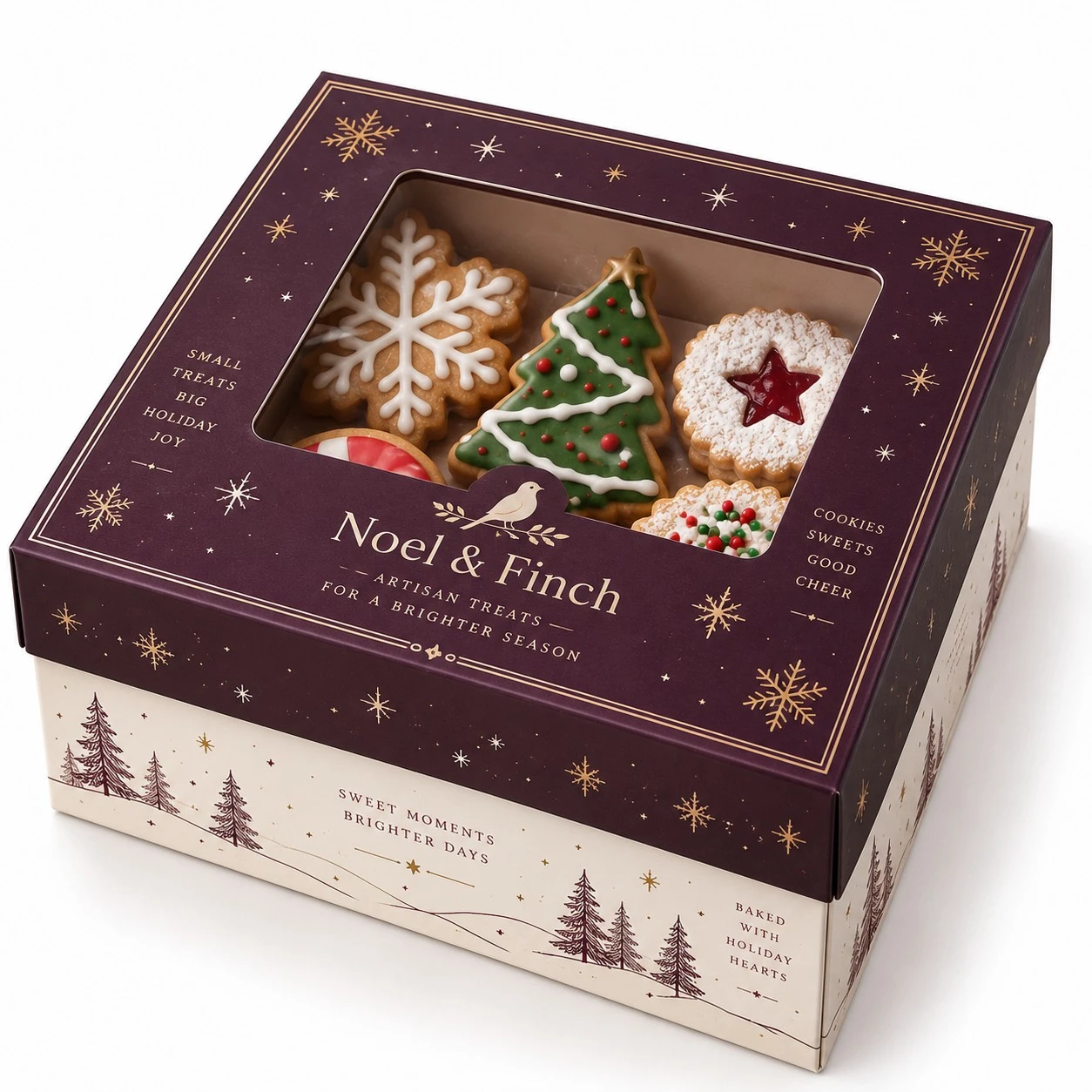 christmas treat boxes plum window gift box