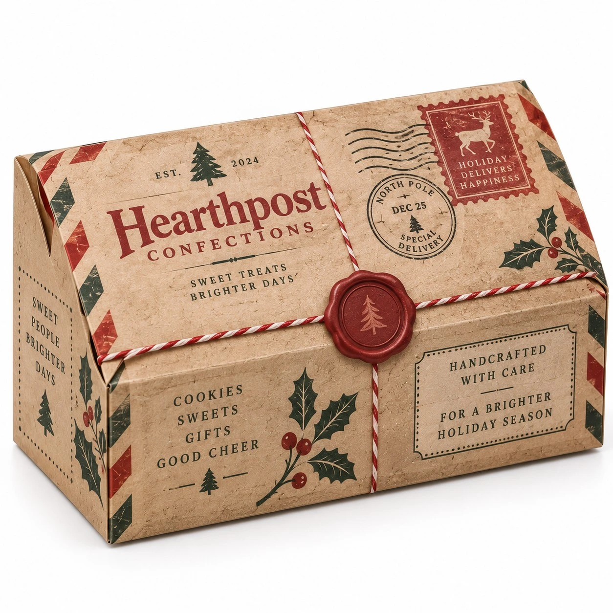 christmas treat boxes vintage postal kraft