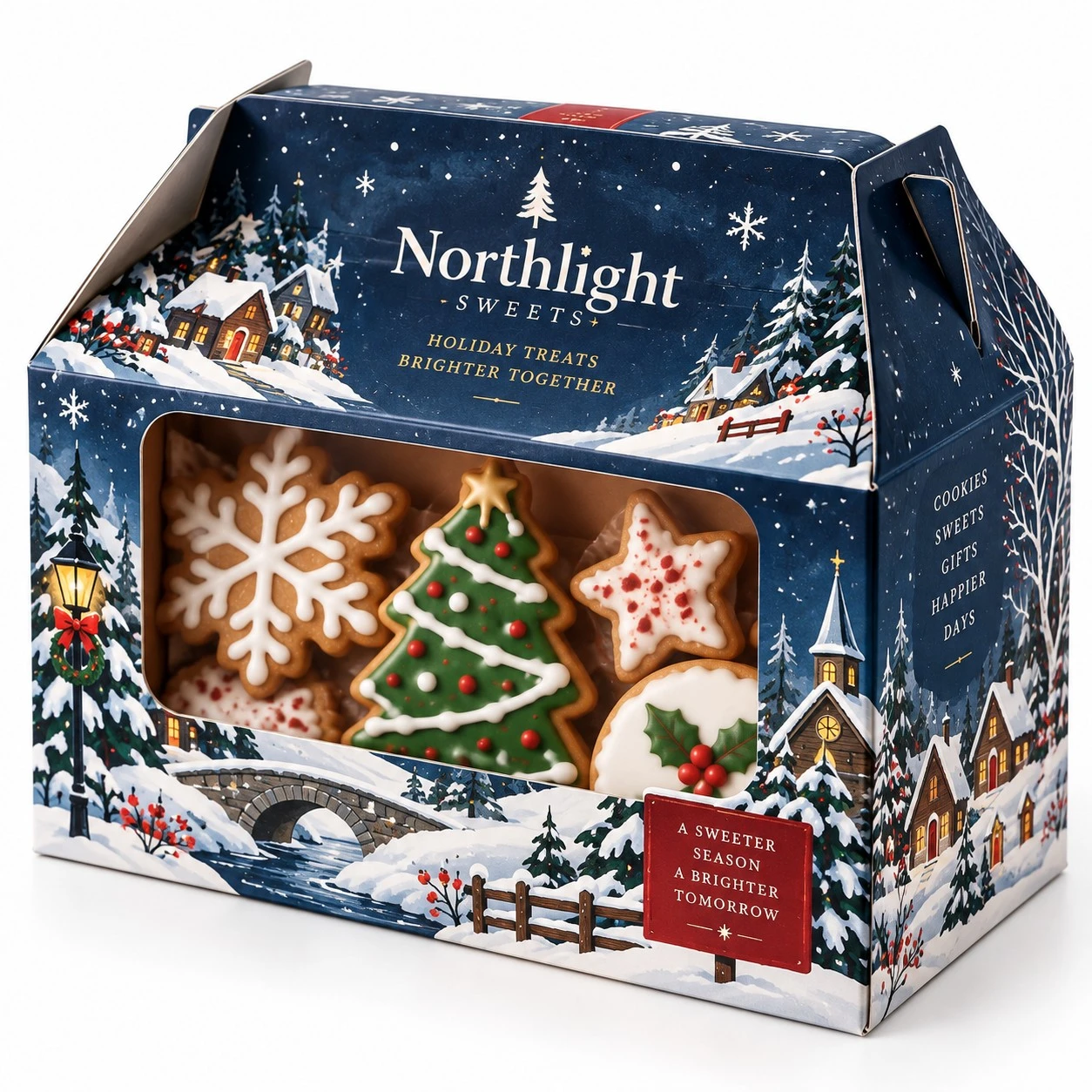 christmas treat boxes winter village gable