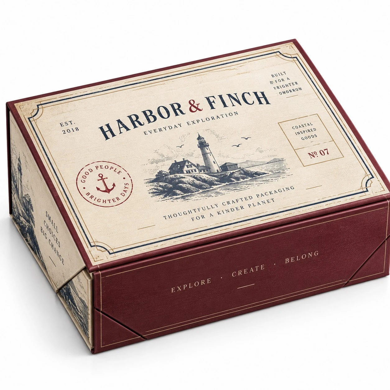 collapsible rigid boxes harbor finch vintage design.webp