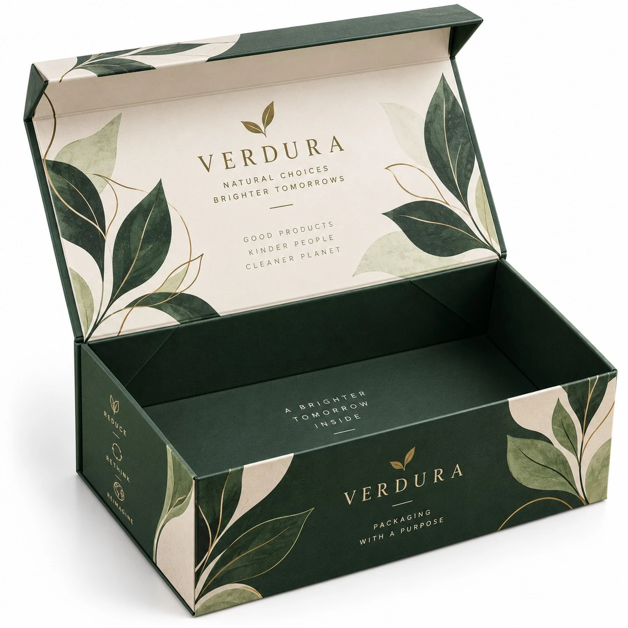 collapsible rigid boxes verdura botanical open design.webp
