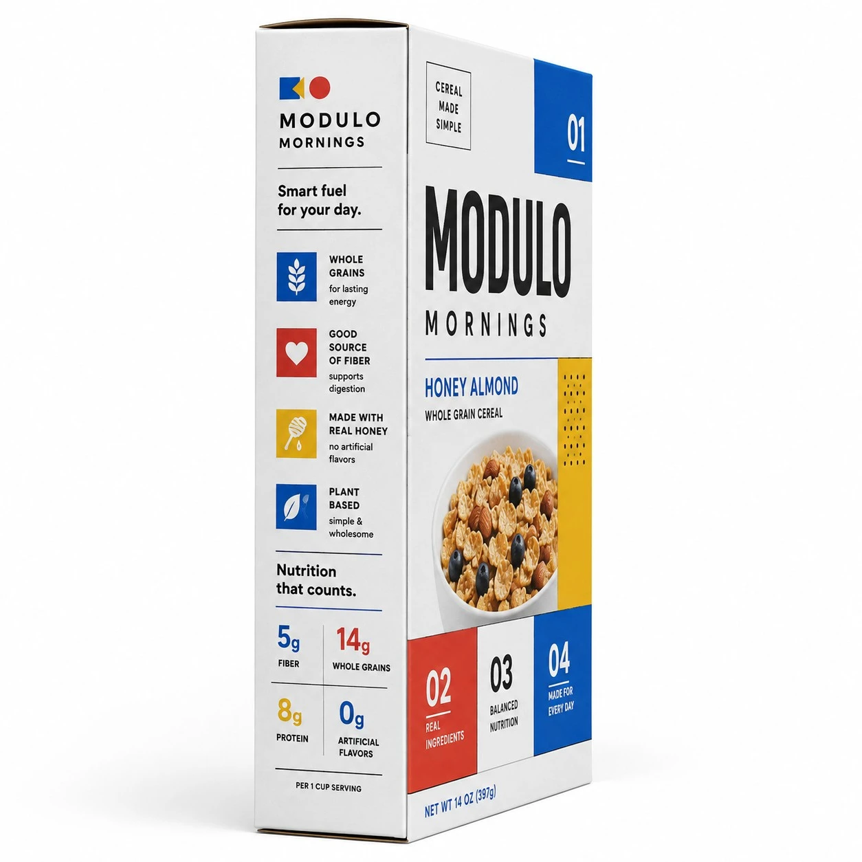 colorful cereal boxes modulo grid design