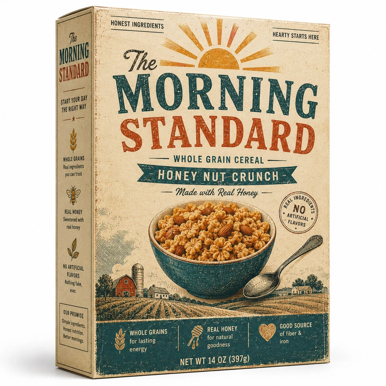 colorful cereal boxes vintage letterpress