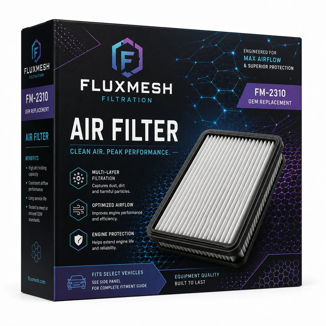 custom air filter packaging fluxmesh tech