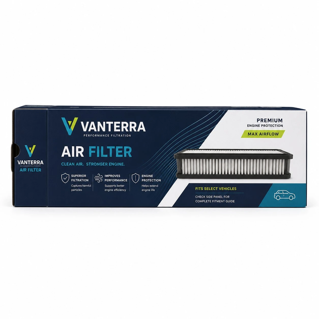 custom air filter packaging side profile