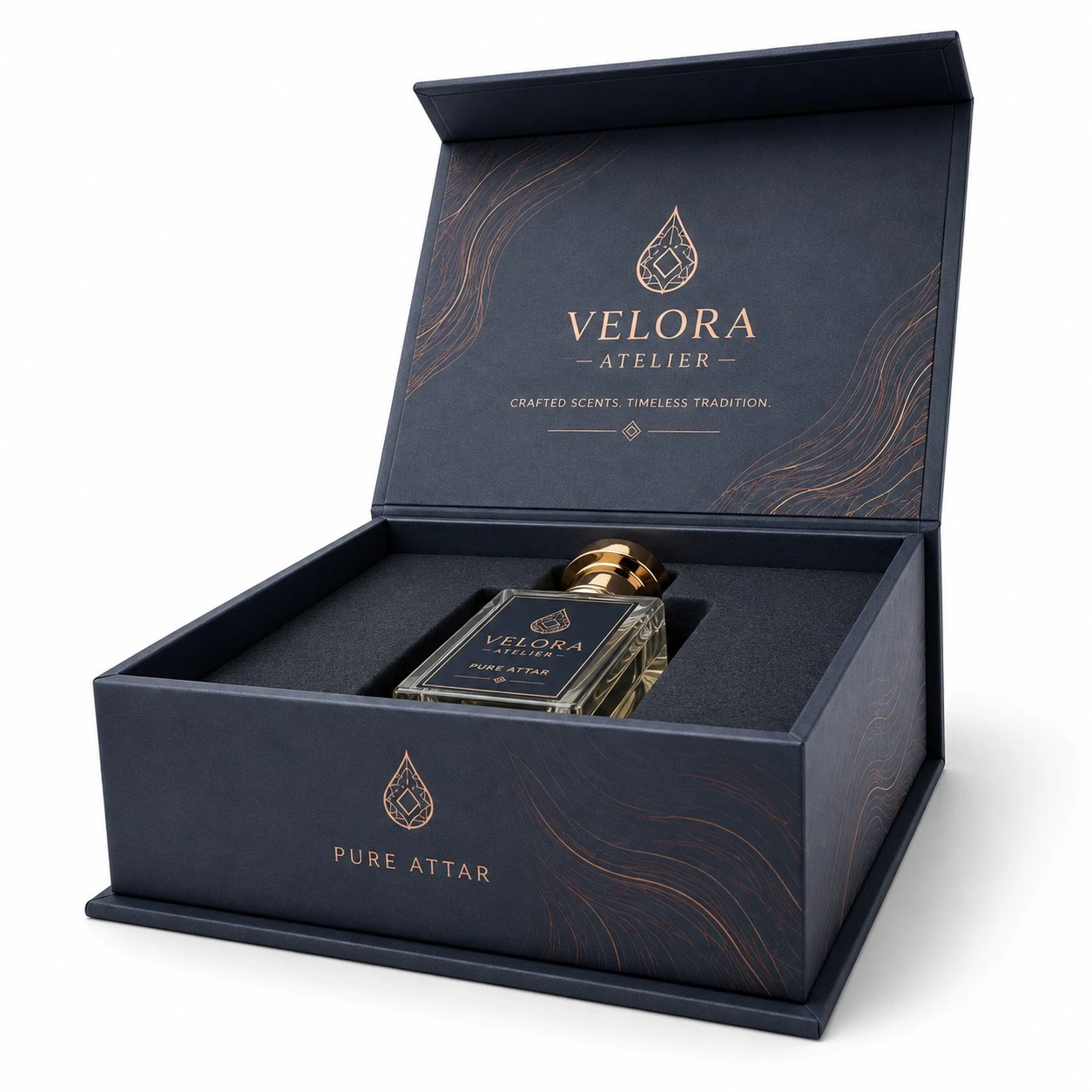 custom attar packaging boxes low angle view