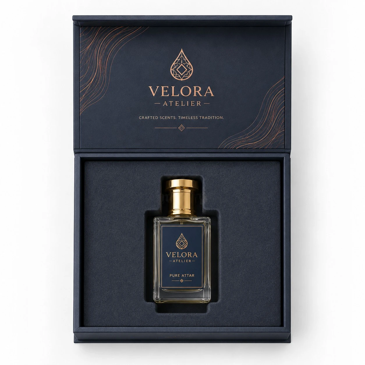 custom attar packaging boxes top down view