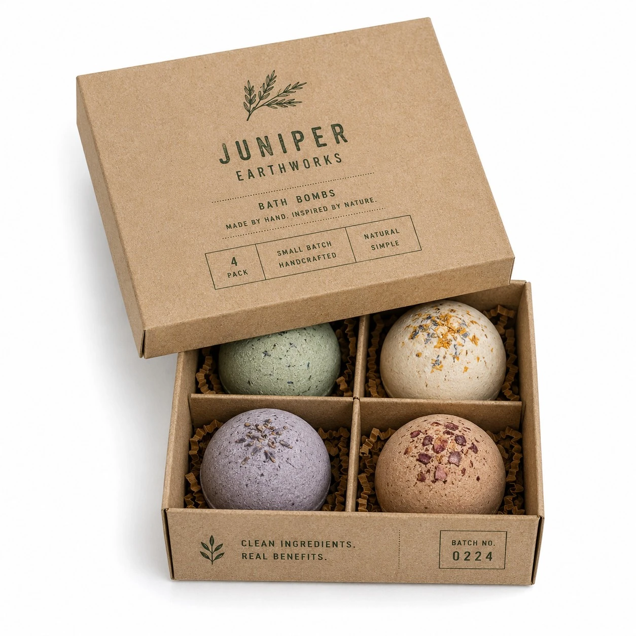 custom bath bomb boxes kraft four pack