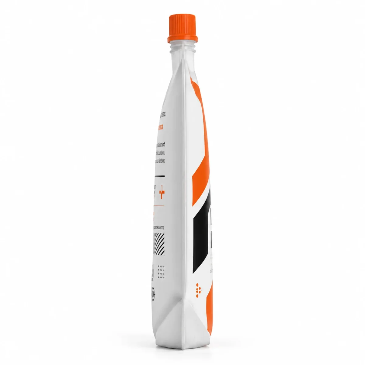 White VECTRA FLOW cleaner refill spout pouch with bold black typography, orange blocks, and black screw cap.