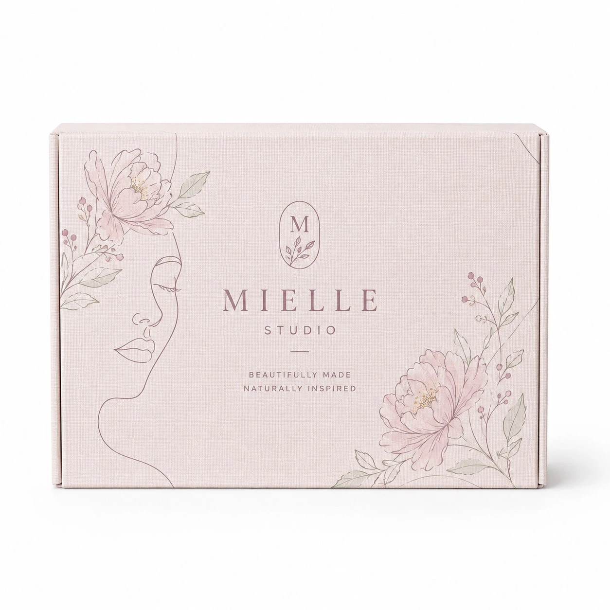 custom blush fabric box mielle studio