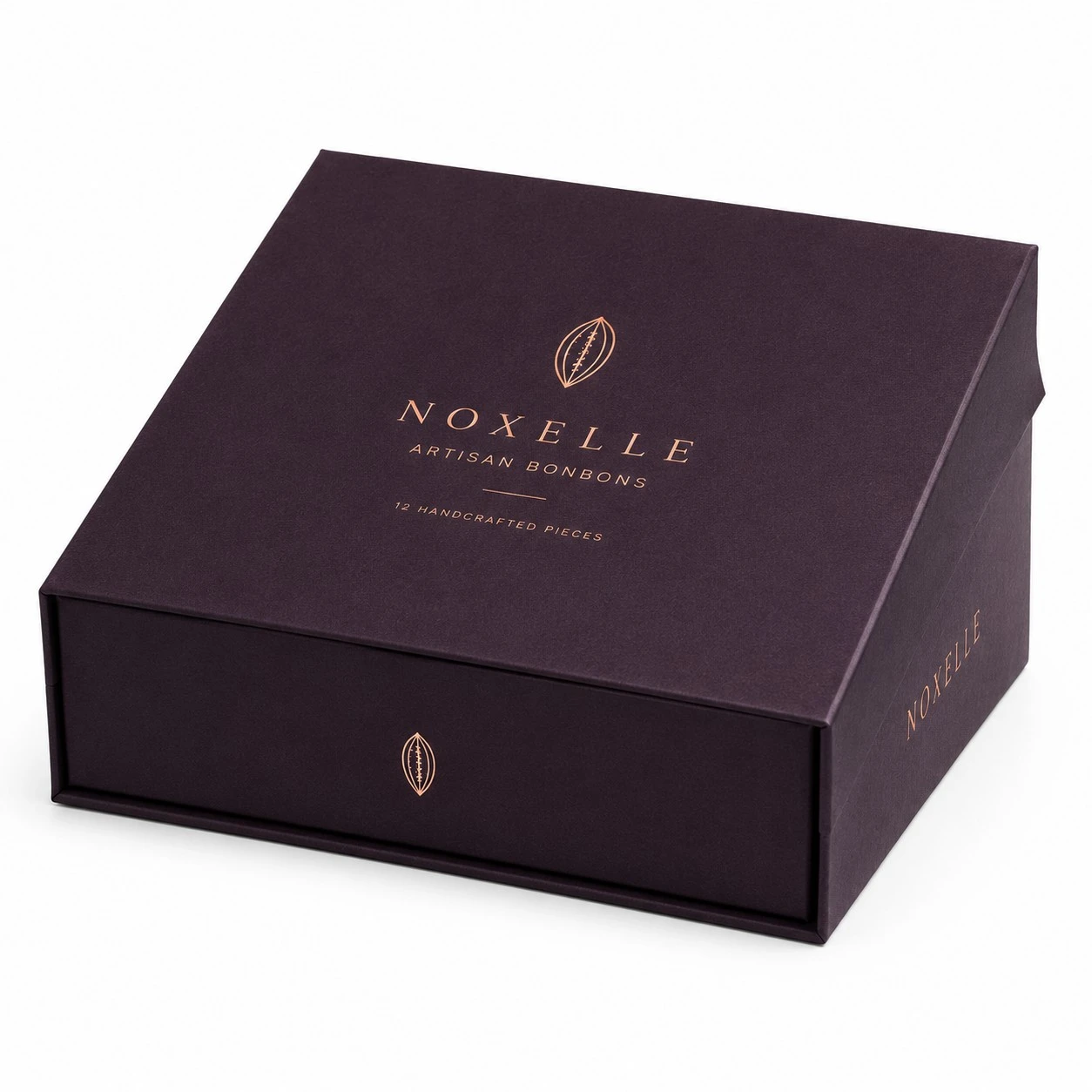custom bonbon boxes plum minimal rigid