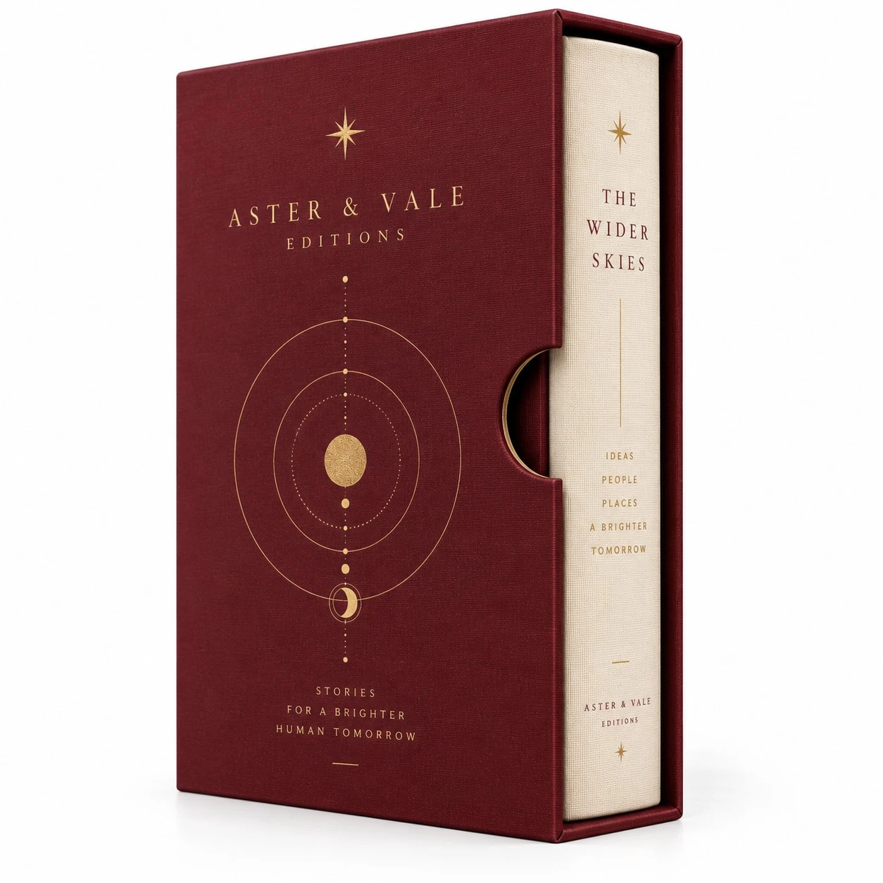 custom book slipcase boxes burgundy celestial single book.webp