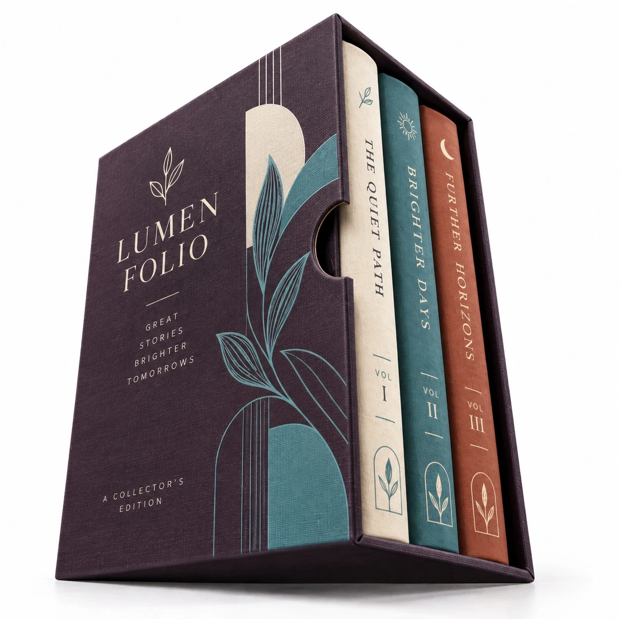 custom book slipcase boxes low angle view.webp
