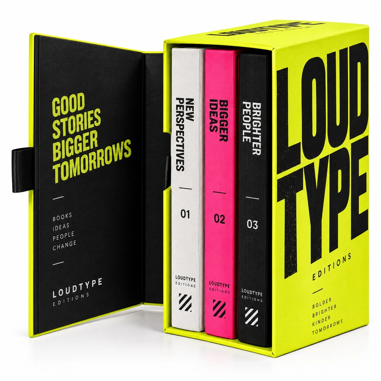 custom book slipcase boxes neon fold open book set.webp