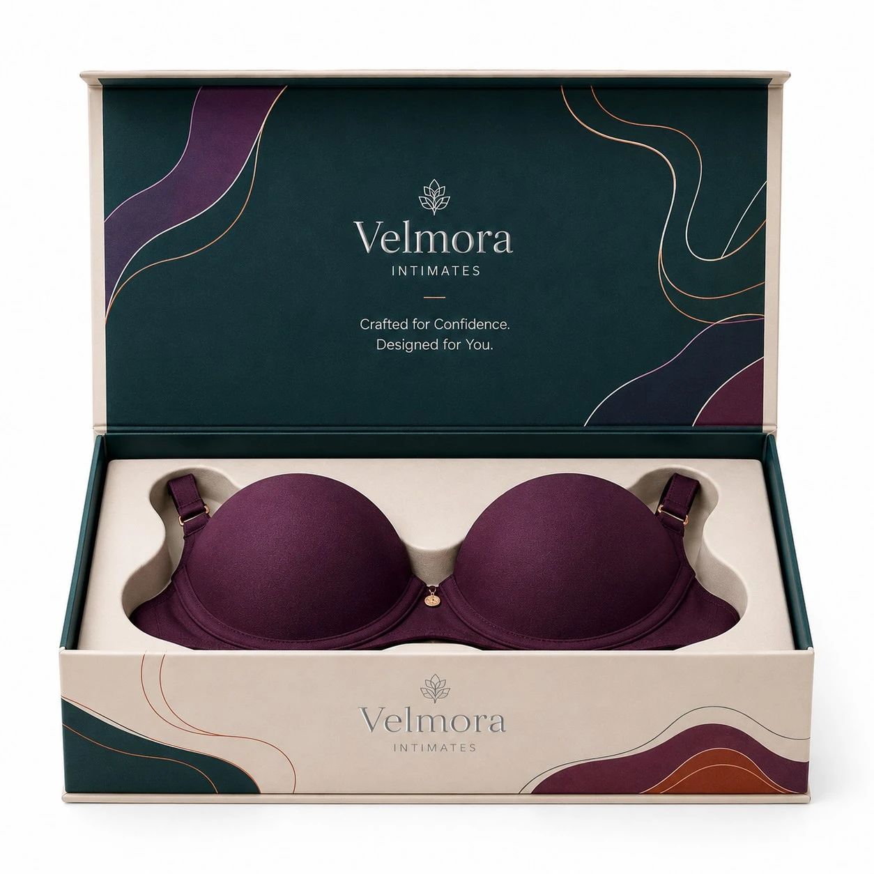 custom bra boxes front view open display