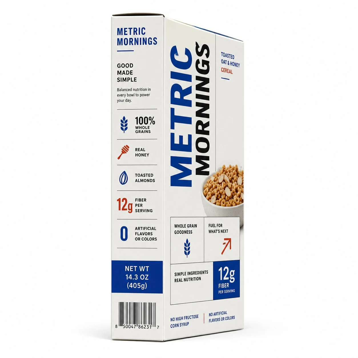 custom breakfast cereal box metric mornings side