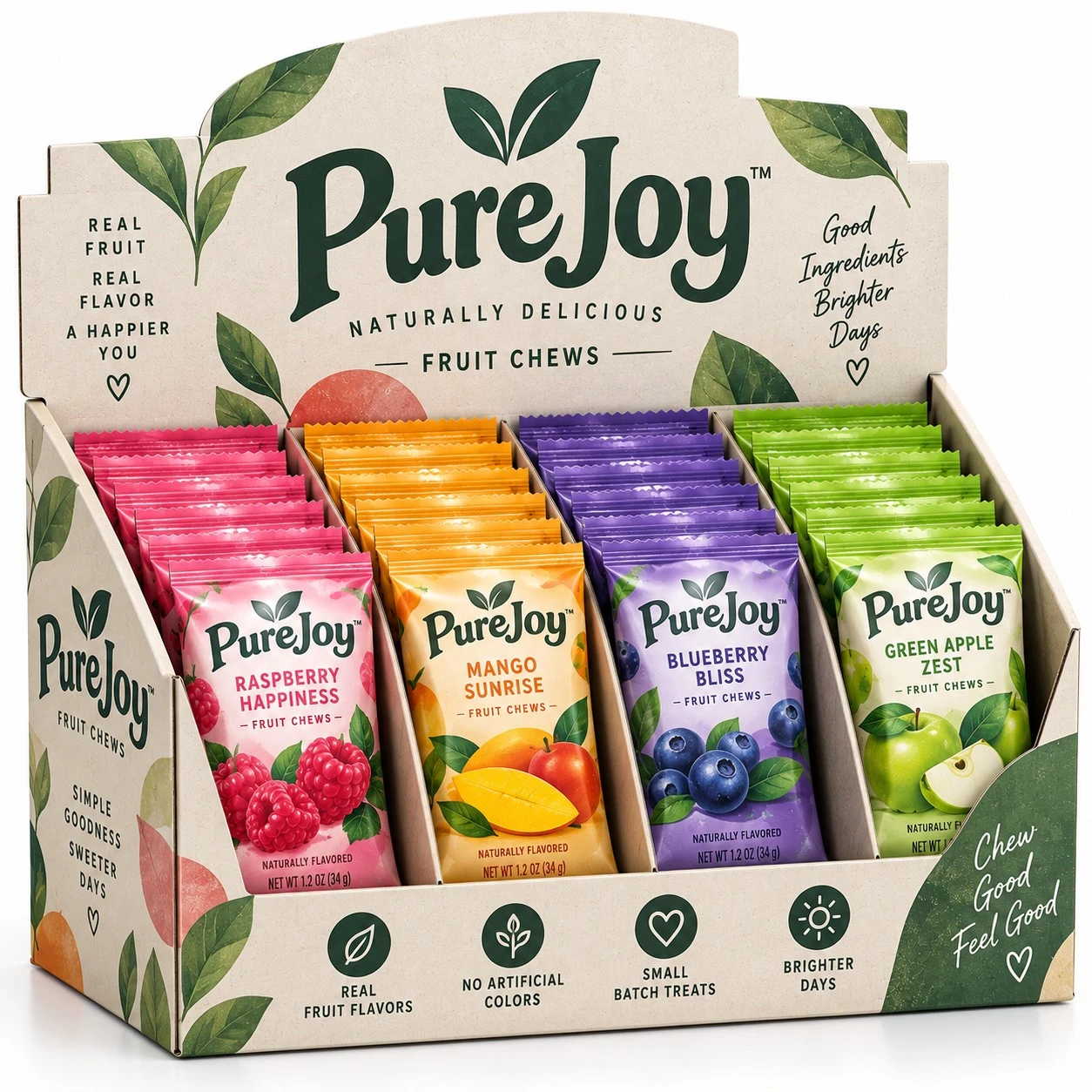 custom candy display box botanical purejoy
