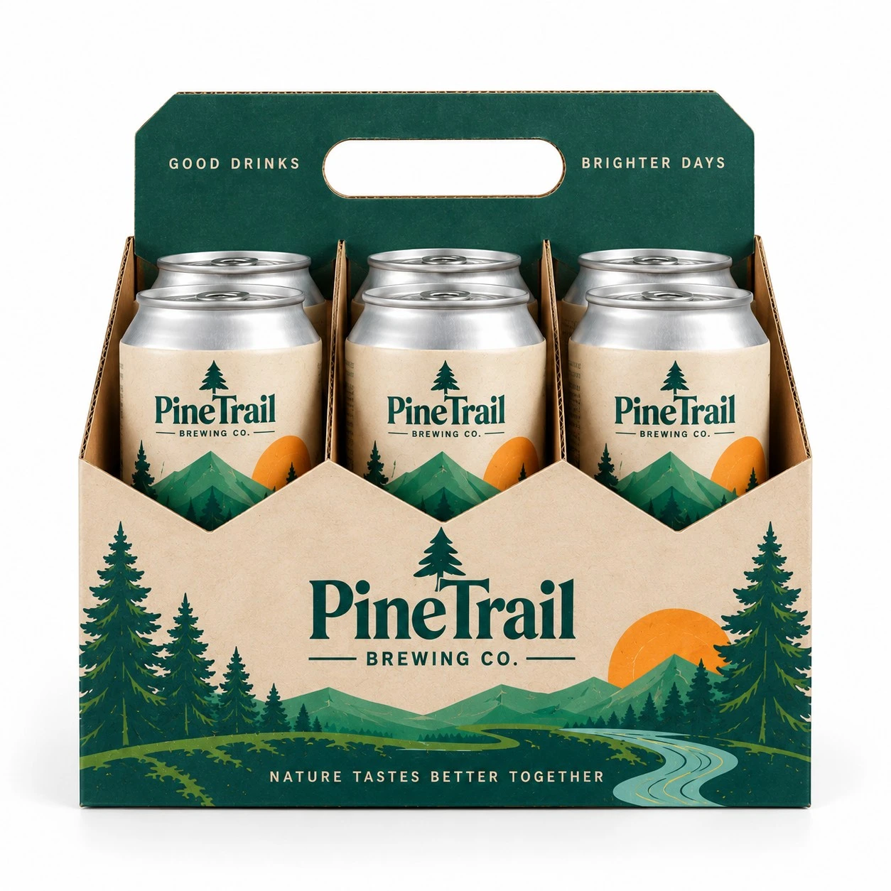 custom cardboard can carrier front view six pack.webp