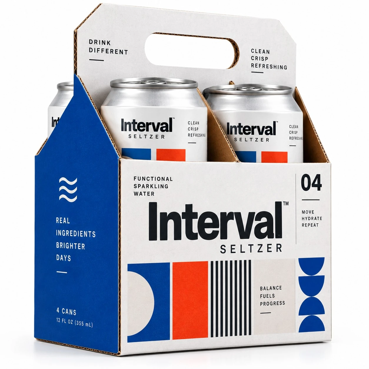 custom cardboard can carrier interval seltzer four pack.webp