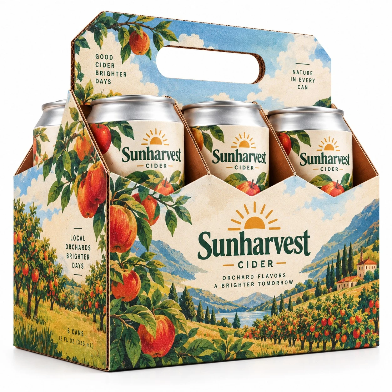 custom cardboard can carrier sunharvest orchard six pack.webp
