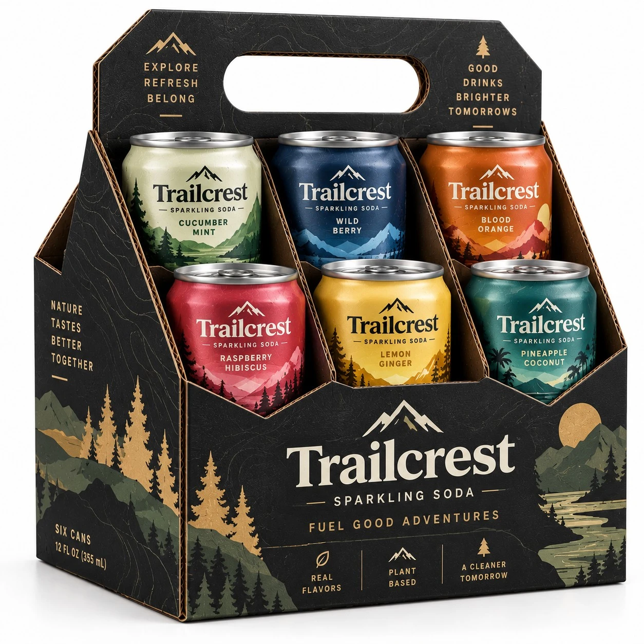 custom cardboard can carrier trailcrest black six pack.webp
