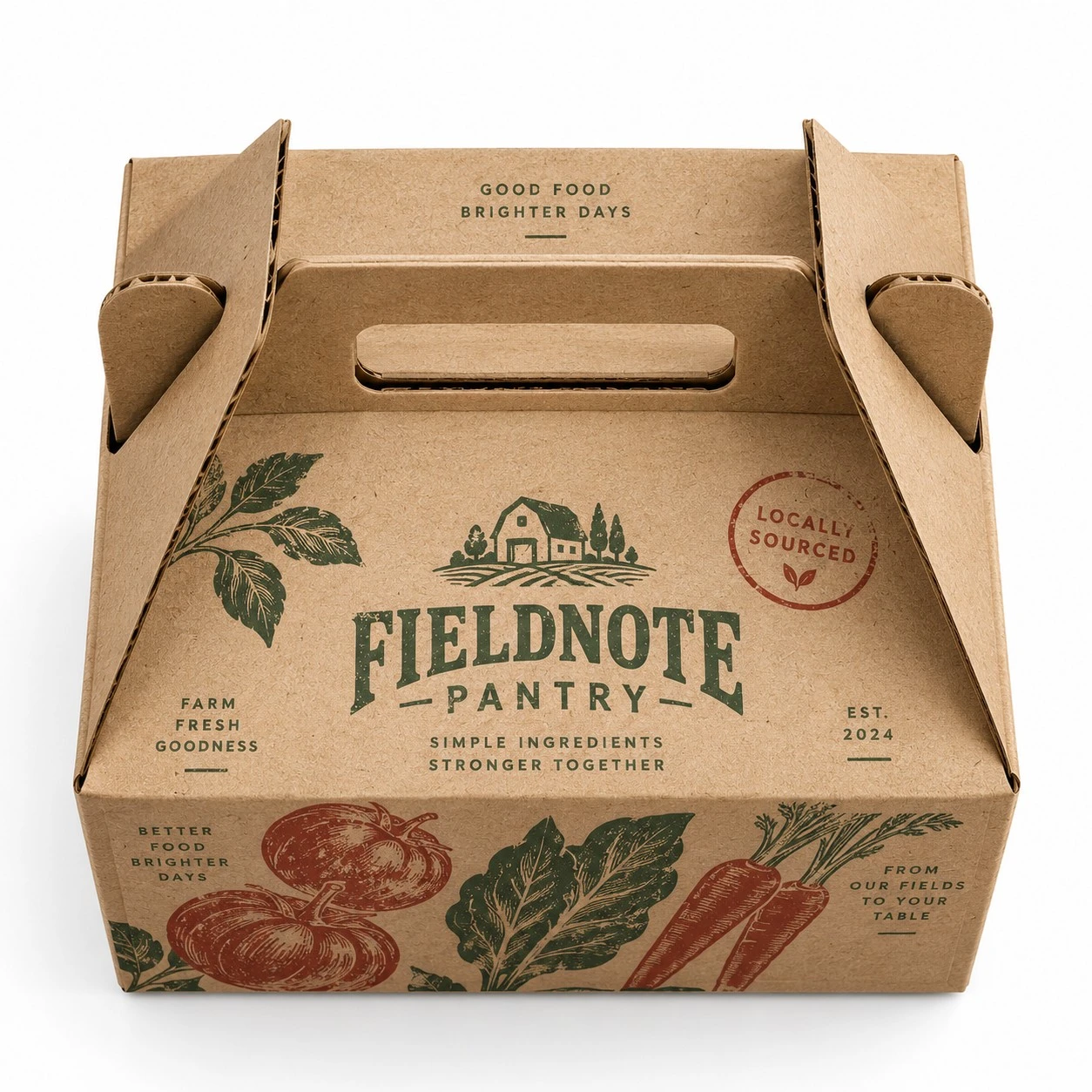 custom cardboard gable box kraft fieldnote top view.webp