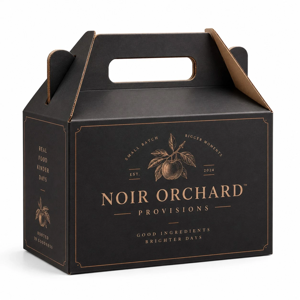 custom cardboard gable box noir orchard black copper.webp