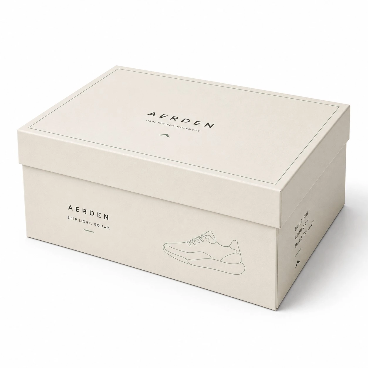 custom cardboard shoe box minimal aerden design