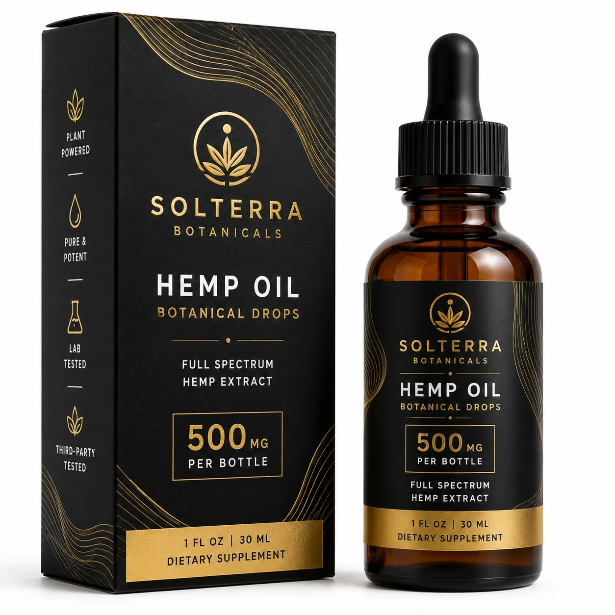 custom cbd hemp oil boxes solterra black gold