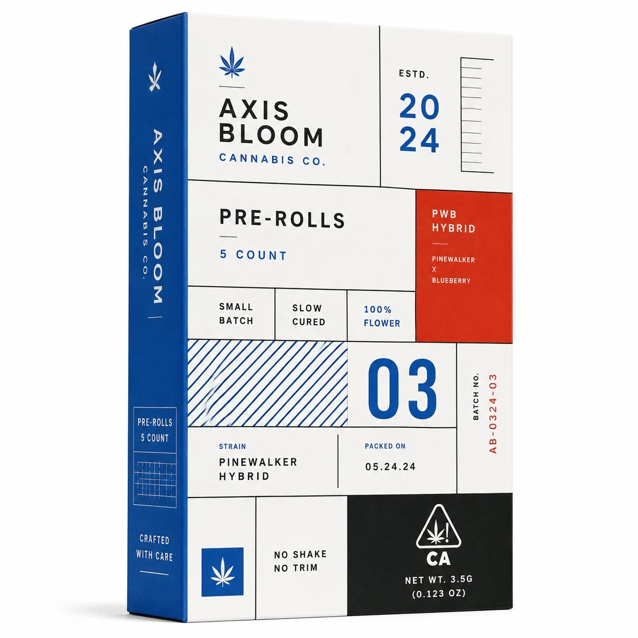 custom cbd pre roll packaging axis bloom grid carton