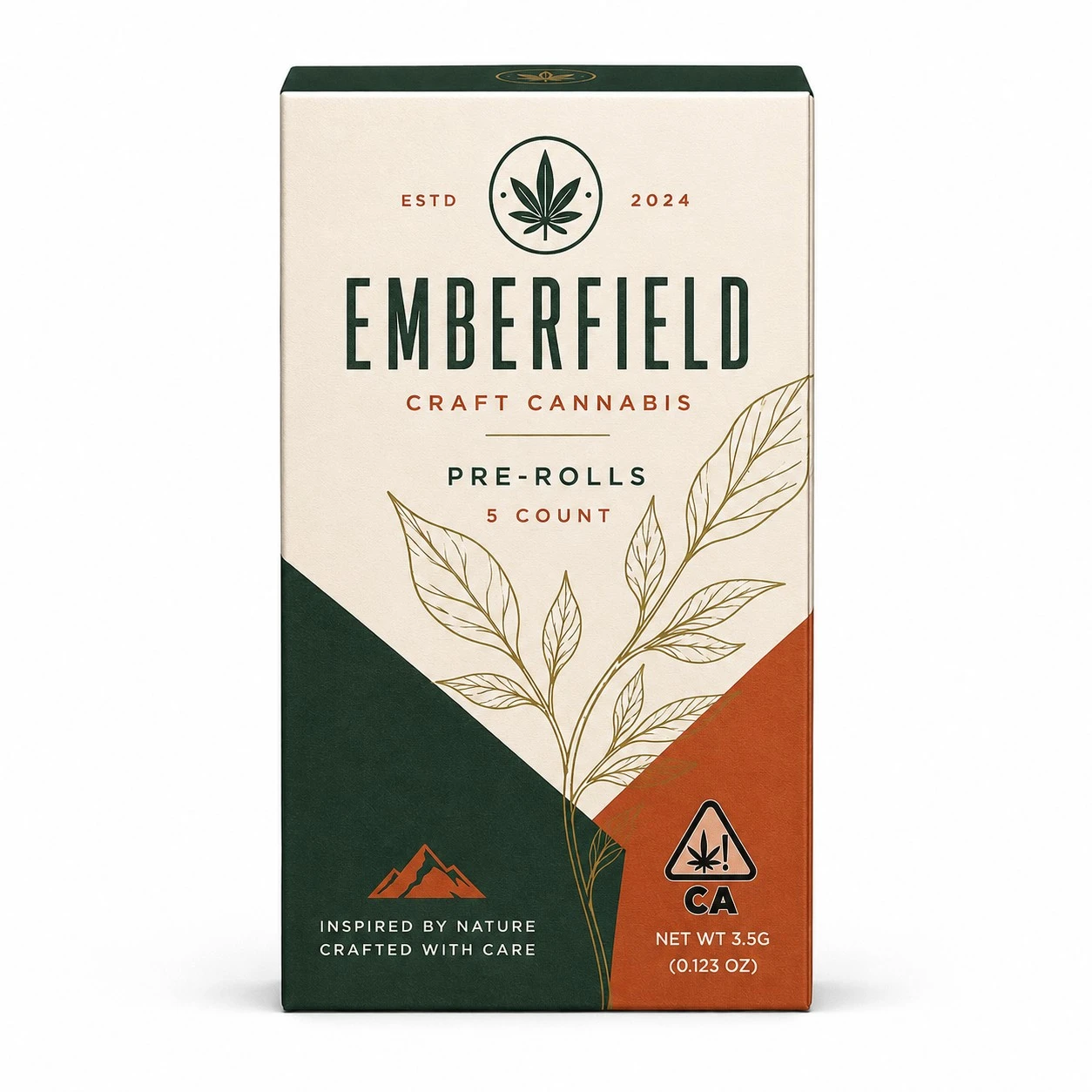 custom cbd pre roll packaging front view