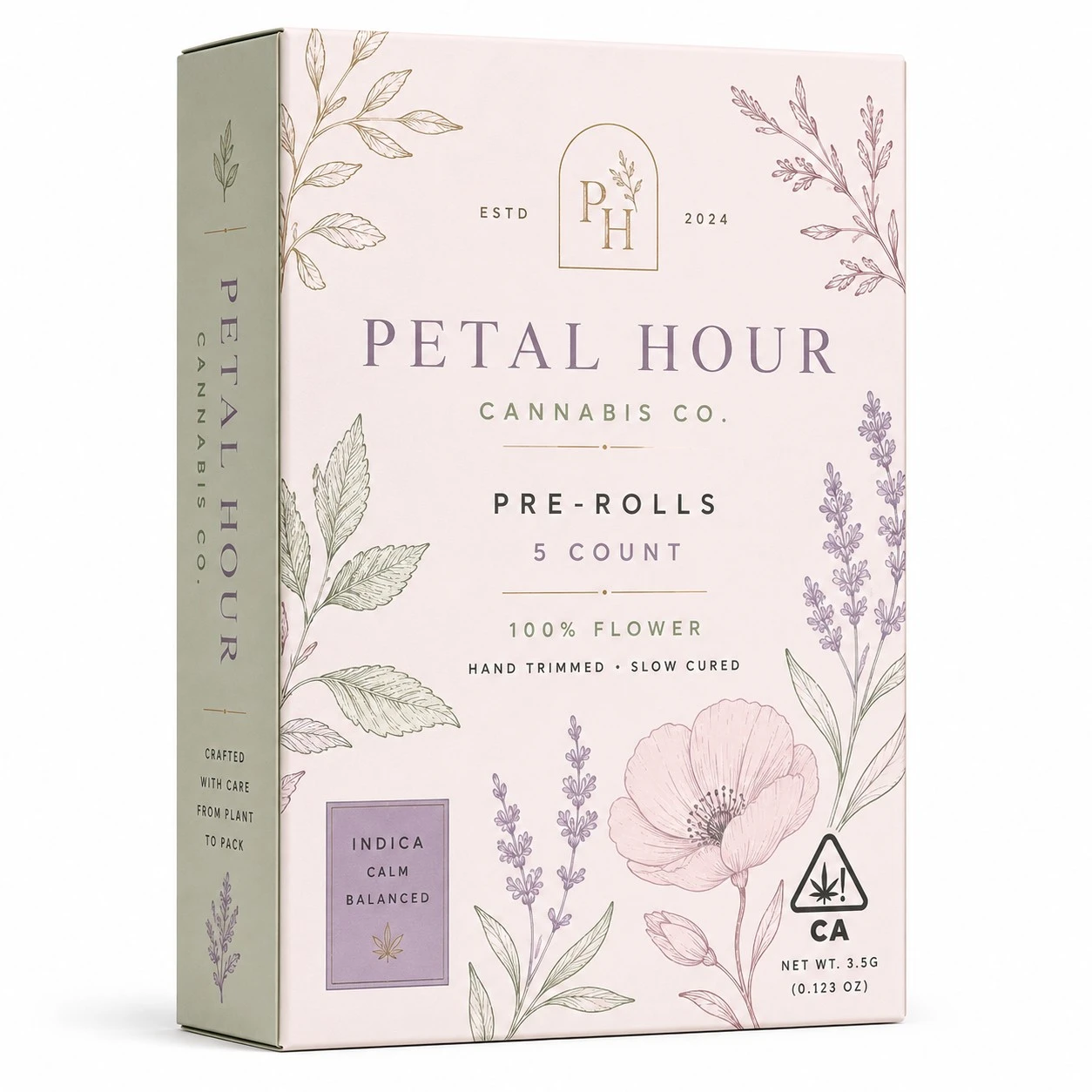 custom cbd pre roll packaging petal hour pastel botanical